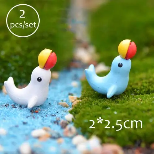 Микро пейзаж мини животные миниатюрный Сказочный Сад Miniaturas микро пейзаж из мха diy Террариум аксессуары Статуэтка для декора - Цвет: Sea lions