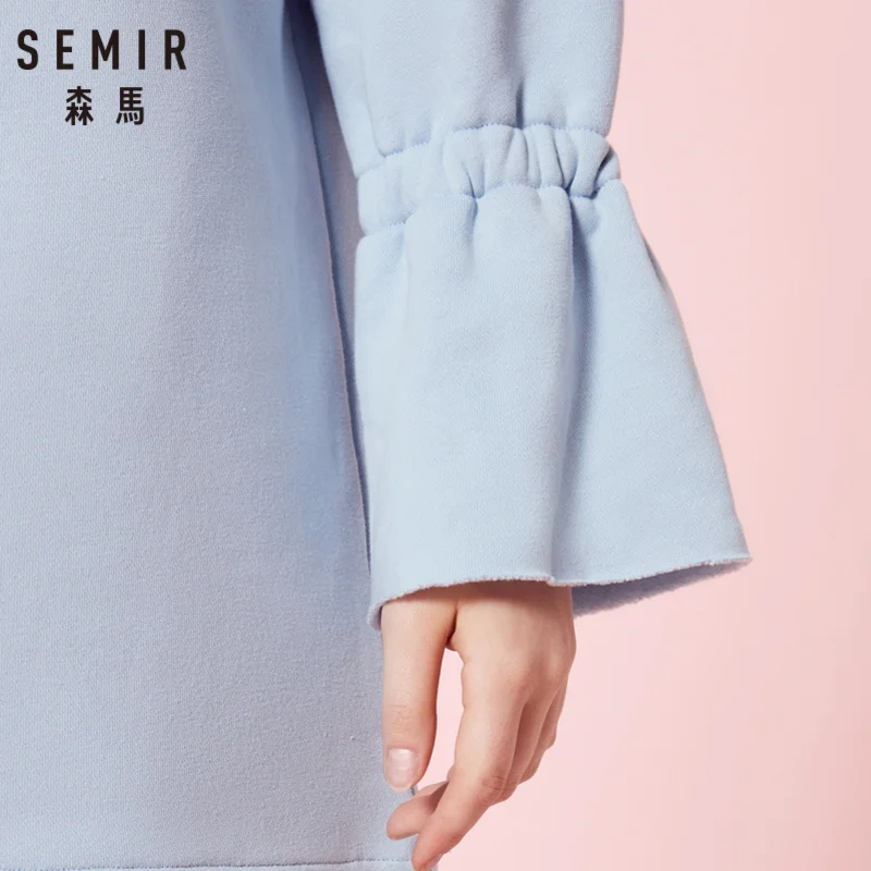 SEMIR женское платье свитшот с длинным рукавом и капюшоном толстовка на молнии