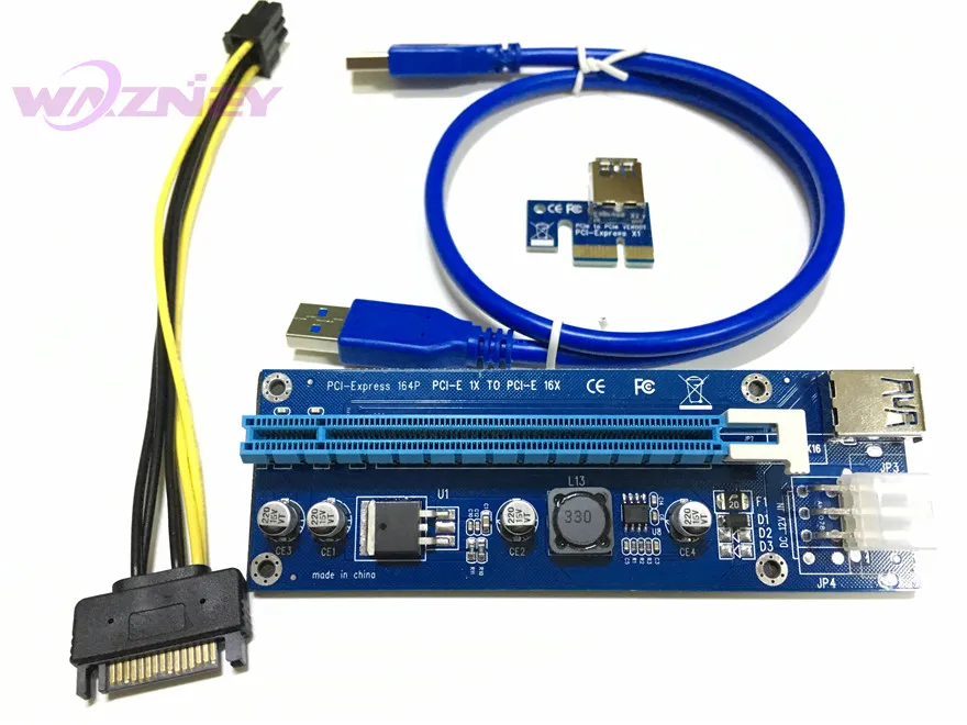 50 шт. VER 006C PCI E Express 1X для 16X переходная карта + USB 3 0 кабель SATA (15 контактов 6 Pin Питание