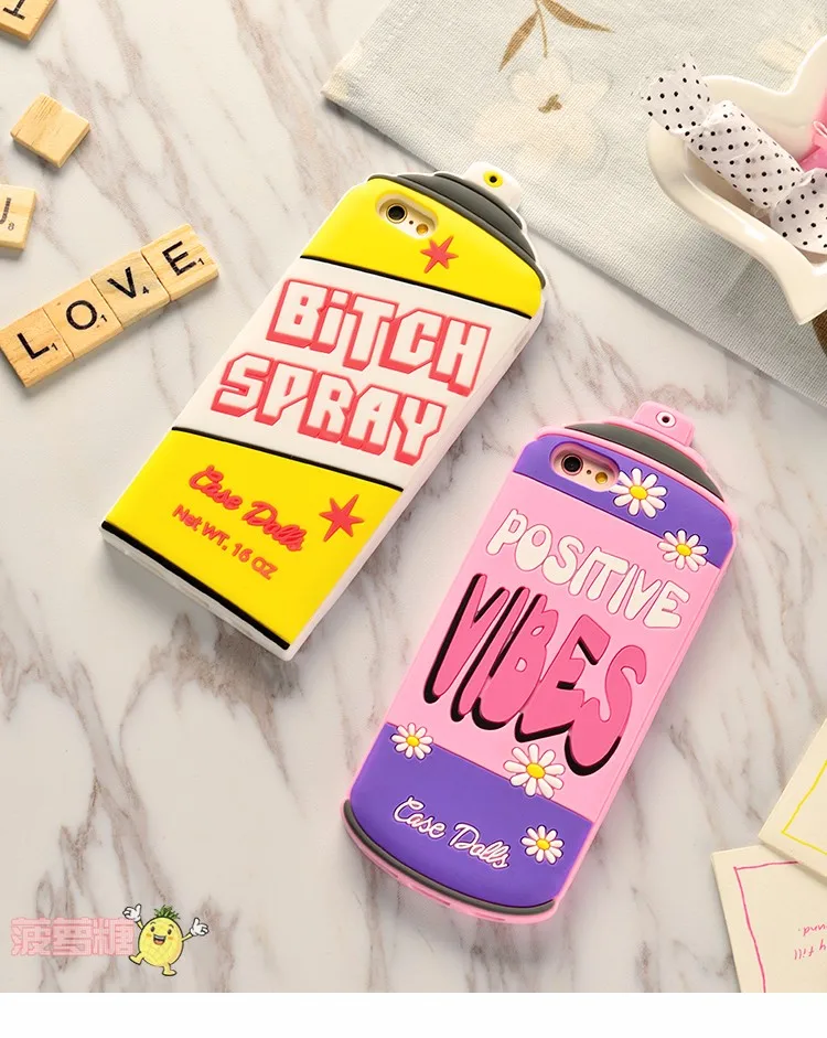 Yeuzoe Новый Postive Vibes бутылка репеллент сука спрей 3D силиконовый чехол для iphone 6 Чехол