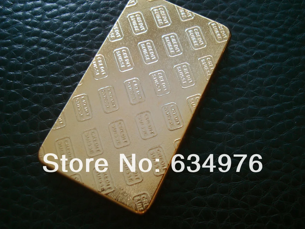 NEW* HUGE*10 Troy Oz 100 Mills 999 Gold Clad Bullion Bar --&quotCREDIT SUISSE&quot |