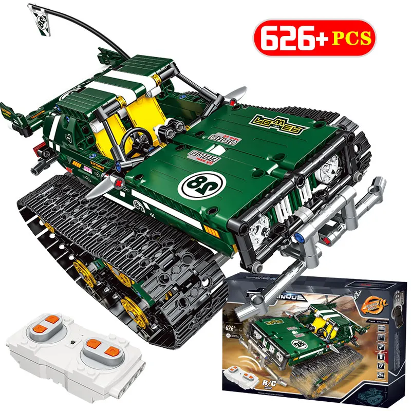 Technic RC Гусеничный гоночный Автомобильный Электрический двигатель с функцией питания, совместимый с Technic, городской строительный блок, кирпичи, модель детских игрушек 621 шт