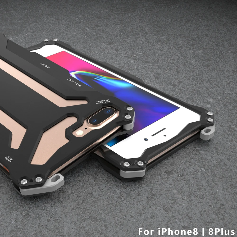 R JUST Gundam для iPhone 8 металлический корпус Механическая Броня Алюминий крышка плюс