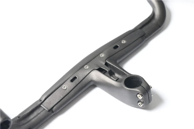 

TEMANI Carbon Fiber Bike Bent Handlebar + Stem 28.6mm Integrated Handlebar Road Bike Ultralight 400/420/440mm Bicycle Handlebar