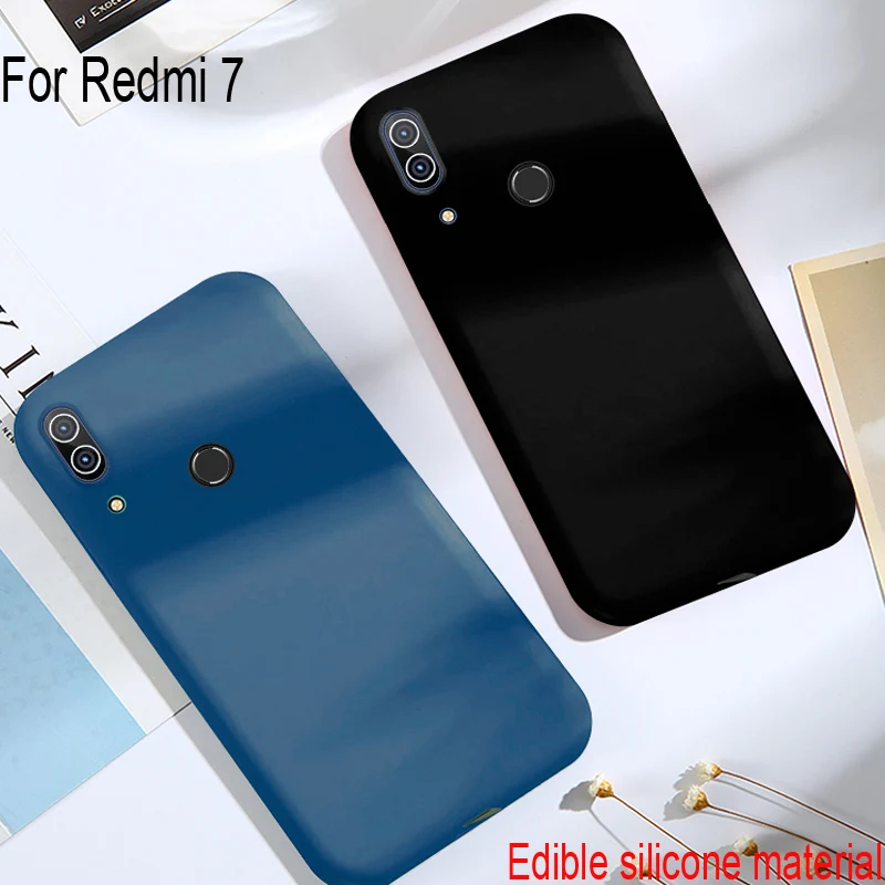 

Роскошные мягкие Матовые чехлы на заднюю панель для Xiaomi Redmi 7, простой однотонный Ультратонкий Мягкий чехол из ТПУ карамельных цветов, задня...