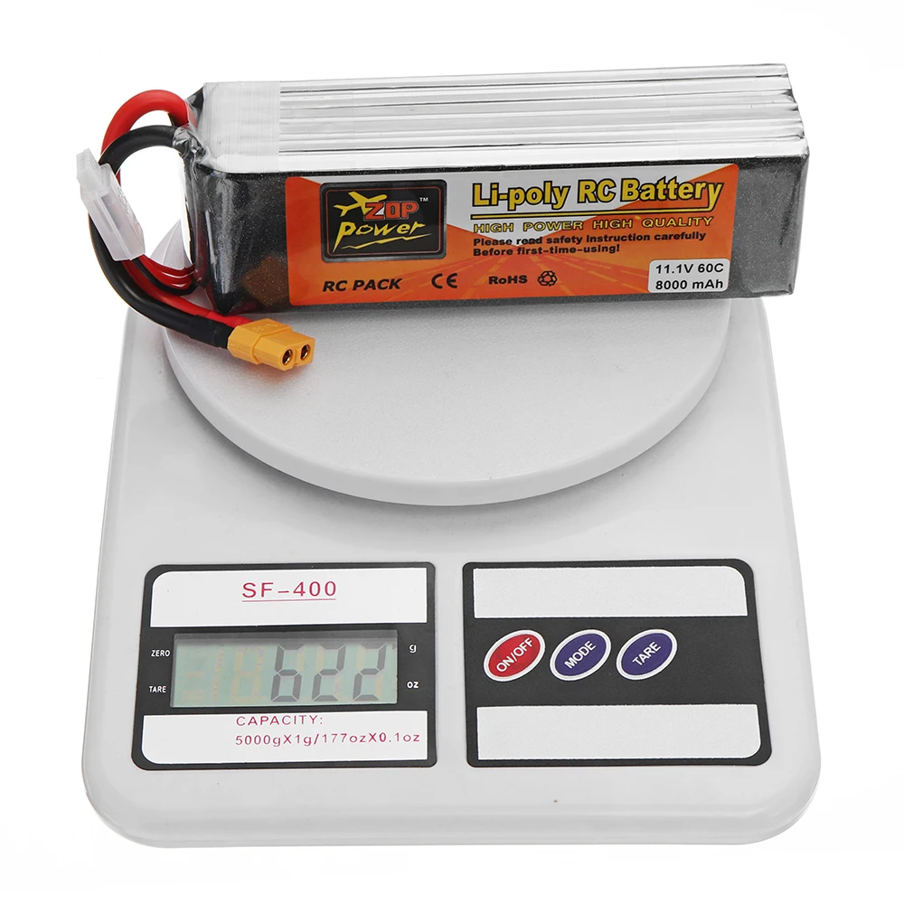 ZOP POWER 11,1 V 8000mAh 60C 3S Lipo аккумуляторная батарея с разъемом XT60 для RC моделей рамка запасная часть Accs