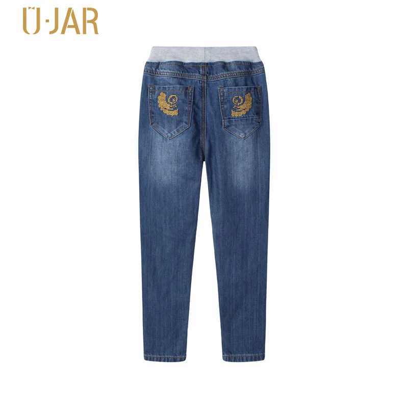 Ujar бренд мальчиков полная длина Демин Брюки школьные повседневные джинсы для