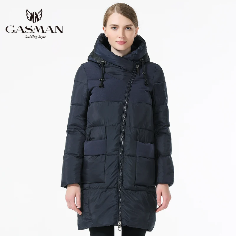 GASMAN 2019 Зимняя женская куртка пуховик женский зимний с капюшоном теплая длинным