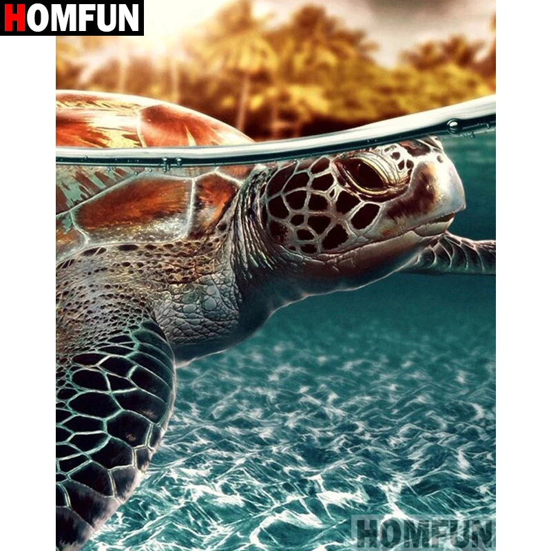 Алмазная живопись HOMFUN Морская Черепаха картина с полными квадратными/круглыми