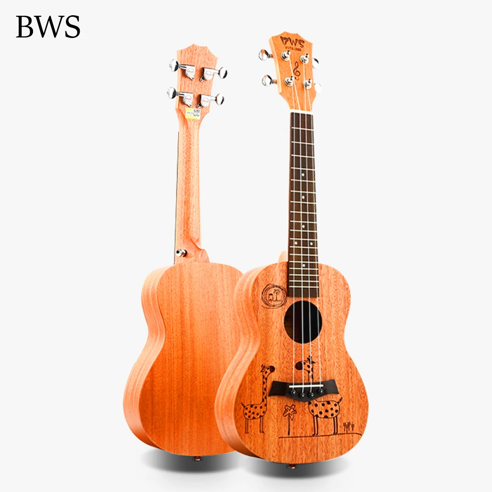 

BWS 23 inch Concert Gift Ukulele 4 AQUILA Strings Hawaiian mini Guitar for Uku Acoustic Guitar Ukelele cartoon giraffe UK2318
