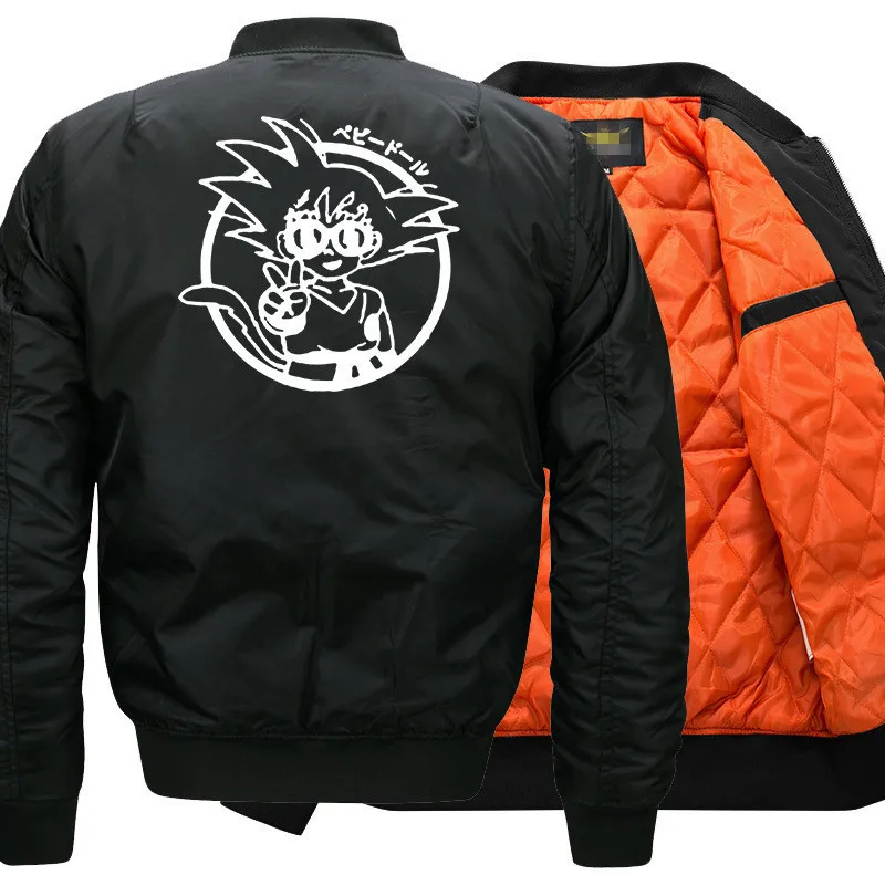 Thick 08 США размер аниме Dragon Ball Goku курточка бомбер летная куртка зимняя утепленная теплая молния мужские куртки унисекс пальто - Цвет: Thick 08