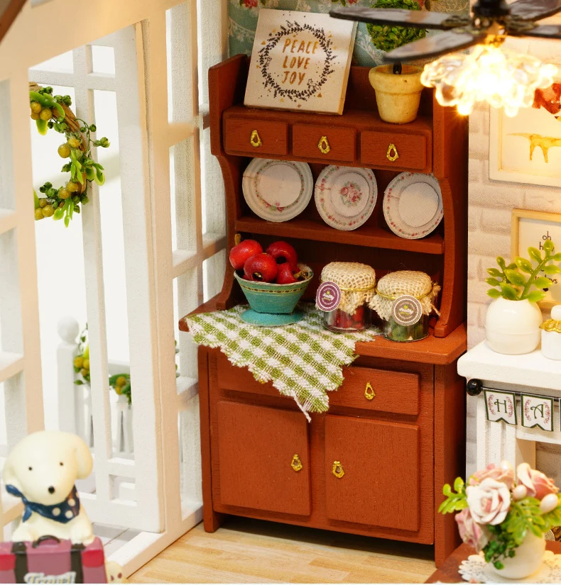 Кукольный дом Миниатюрный DIY кукольный домик с деревянная мебель для дома игрушки для детей подарок счастливые времена