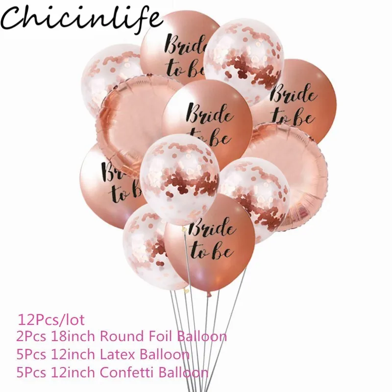 12Pcs Chicinlife 10 дюймов 10 шт., латексные шары для невесты, девичника, вечерние, свадебные украшения - Цвет: 12Pcs