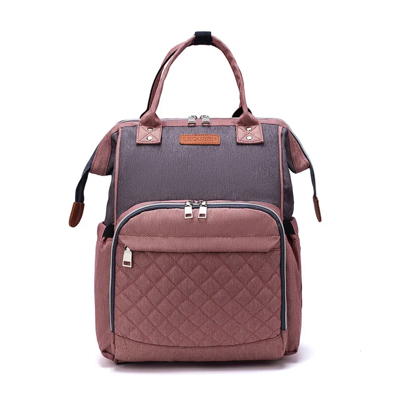 Type 1 - Pink Grey Lequeen пеленки сумка для детской коляски для мам Уход Органайзер Водонепроницаемая дорожная сумка для беременных Лоскутная сумка рюкзак для грудных детей - Цвет: Type 1 - Pink Grey