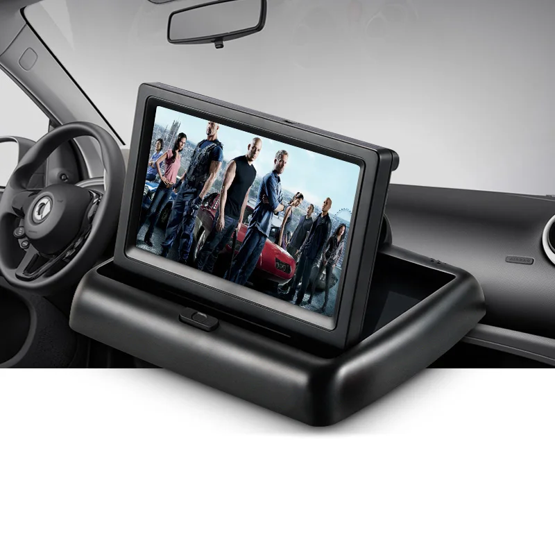 Складная 4.3 дюймов TFT ЖК-дисплей мини приборной панели автомобиля заднего вида