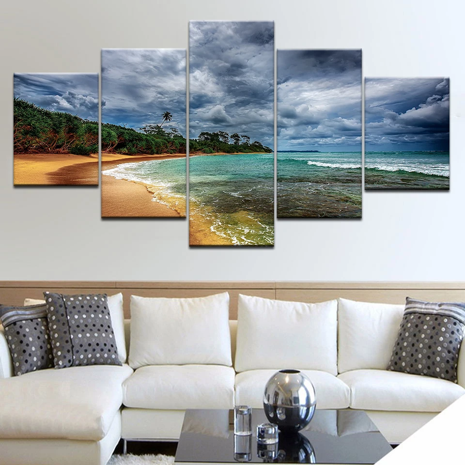 

Modern Canvas Art Painting Frame HD Printed Wall Art 5 Pieces Pictures Summer Beach Seashore Seascape Poster Home Decor Artwork