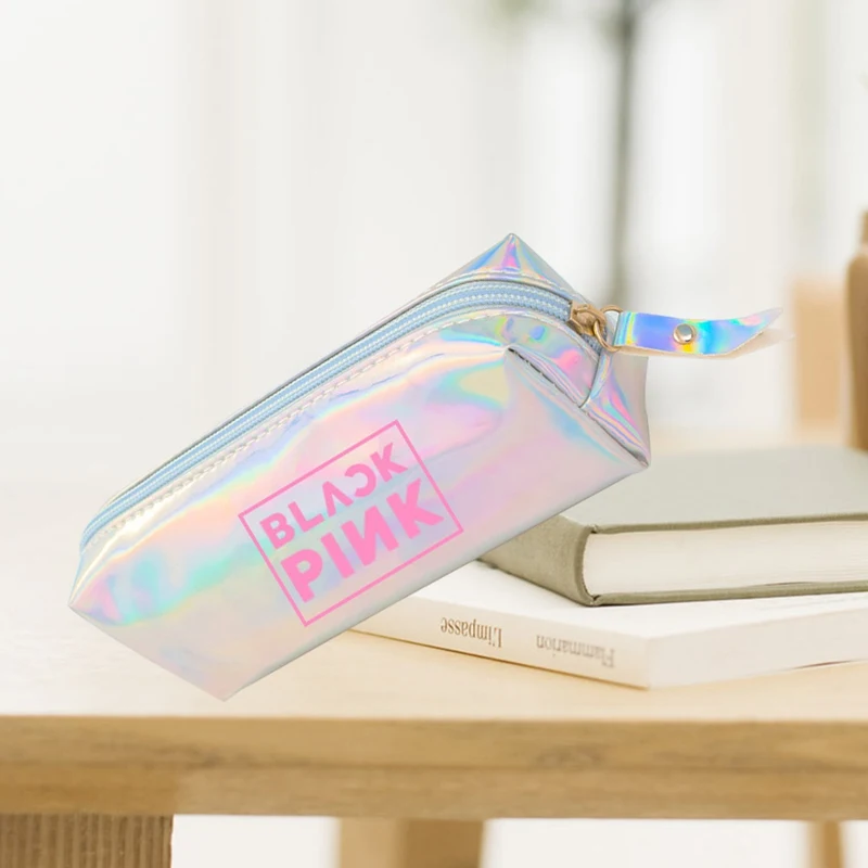Kpop Blackpin красочный лазер прозрачный пенал для карандаша, ручки модный косметический макияж Сумка Карандаш сумка, школьные принадлежности