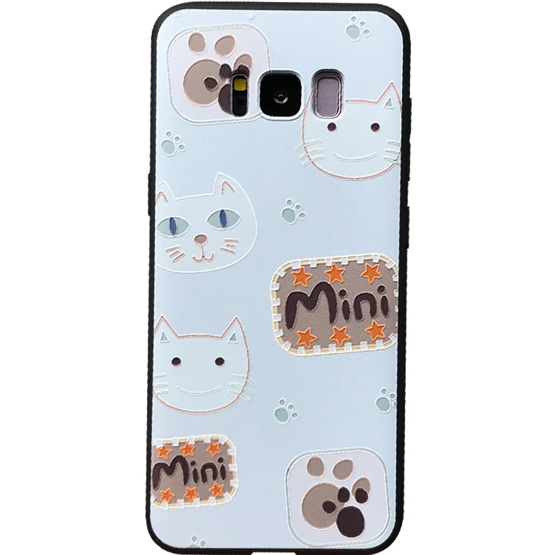 YHBBCASES для samsung Galaxy S8 S9 S10 Plus 3D рельефный мягкий чехол с мультяшным рисунком Note 8 9 A8S C9