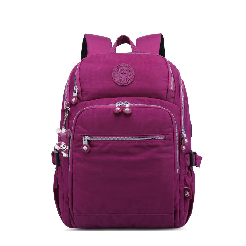 Fuchsia TEGAOTE, дизайн, женский рюкзак, Повседневный,, Bolsa, школьный рюкзак для девочек-подростков, Mochila Escolar, брелок "Обезьяна" - Цвет: Fuchsia