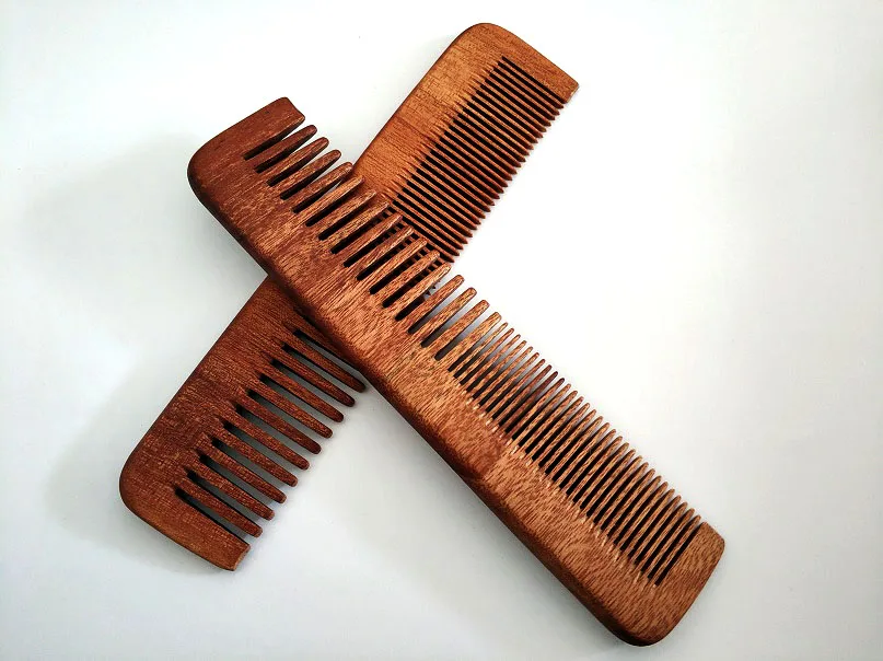 

Красная расческа ручной работы из натурального дерева amwood, 1 шт., расческа для бороды размером 7 дюймов с логотипом на заказ