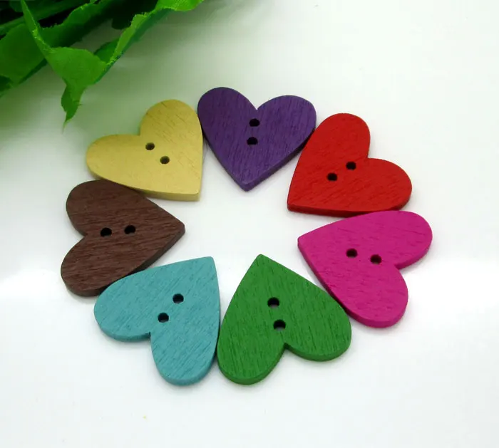 50 шт. деревянные декоративные пуговицы в форме сердца для детской одежды | Дом и