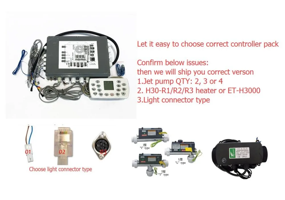 

Ethink spa controller pack fit 2-3 jet pump hot tub