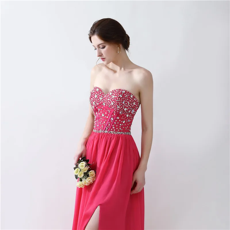 Вечерние Платья Vestidos De Festa Longo 2020 ярко розовое шифоновое платье для выпускного