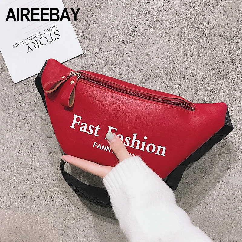 Модная женская поясная сумка AIREEBAY черные женские поясные сумки маленькая из