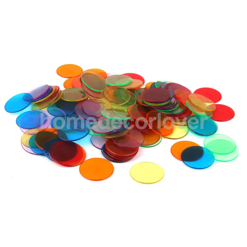 120pcs 1 3/16 inch Professional Bingo Cards Game Chips 6 Colors | Дом и сад