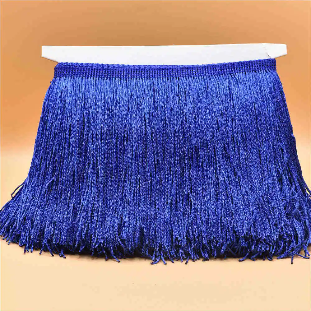 Royal blue 10 метров роскошный золотой цвет кружево бахрома отделка кисточка бахрома 15 см ширина Galon Frange латинское платье сценическая одежда аксессуары лента - Цвет: Royal blue