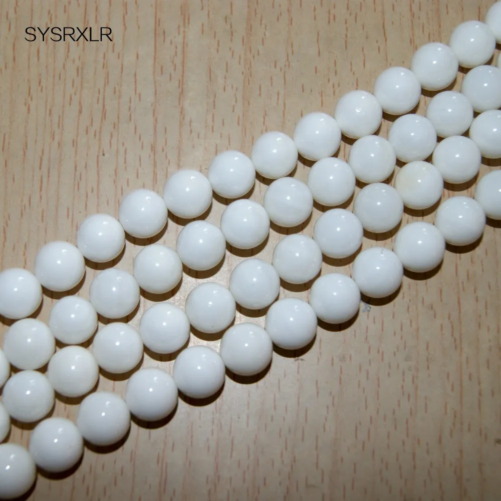 Оптовая продажа модные бусины из натурального белого камня для изготовления