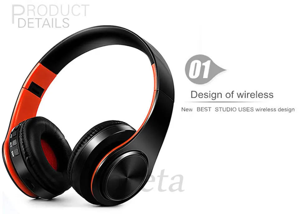Roreta беспроводные Bluetooth наушники HIFI стереонаушники для музыки FM и поддержка sd-карты с микрофоном гарнитура для iphone samsung