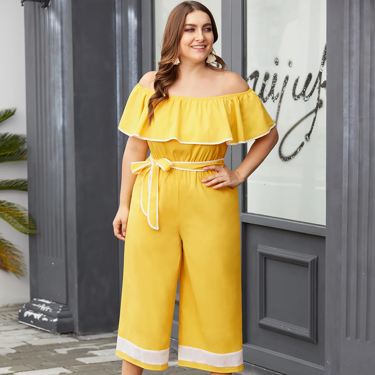 2019 новые женские комбинезоны большого размера платье на одно плечо лямки с