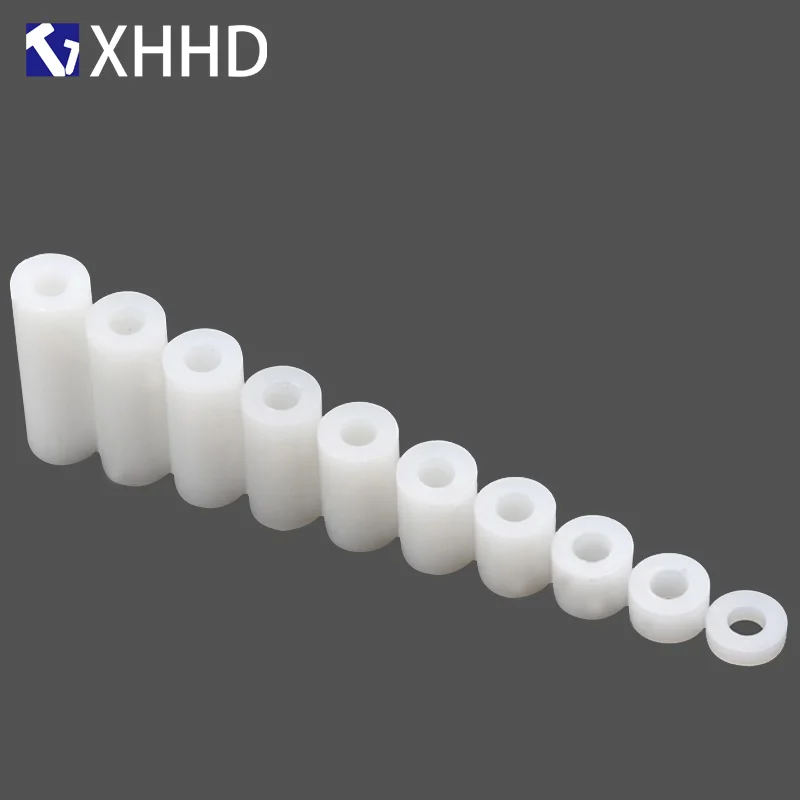 M3 M4 M5 White Round Nylon threadless Plastic Spacer ABS Hollow Standoff Washer Non-Threaded PCB Board Screw Bolt | Обустройство дома