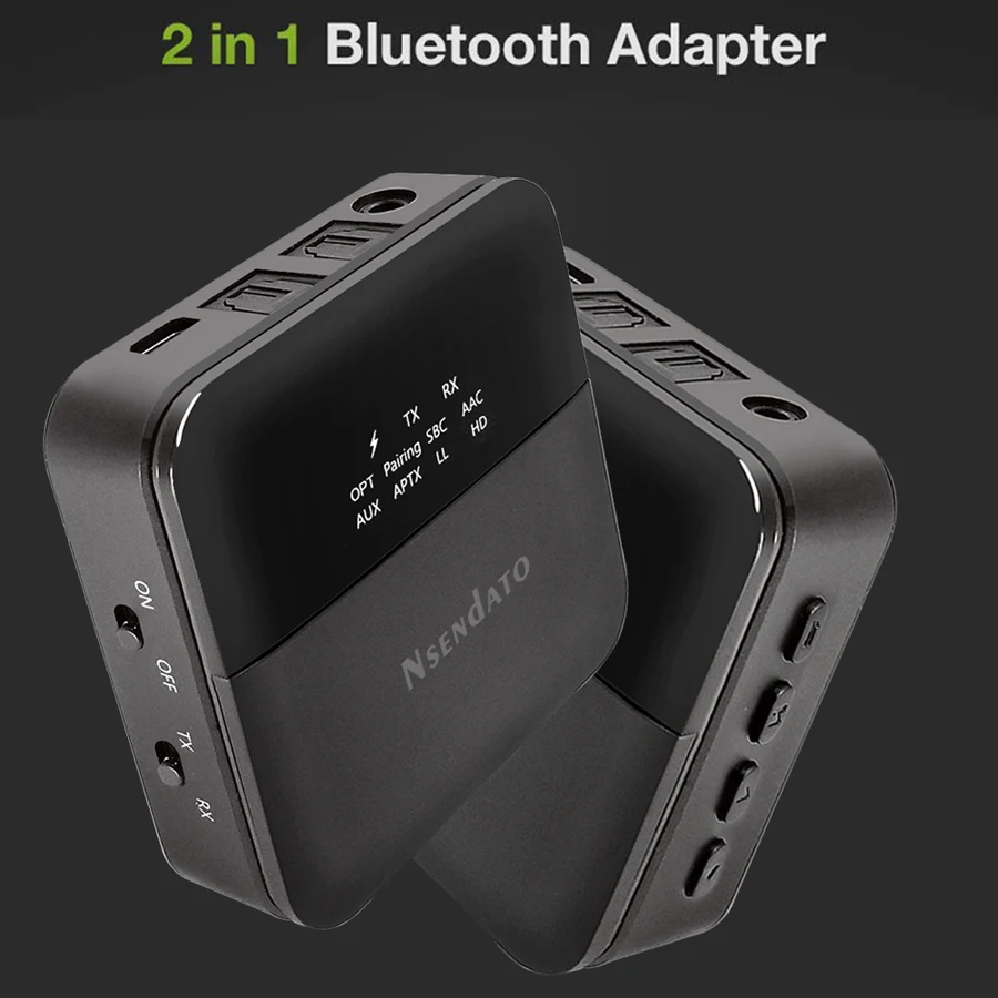 2 в 1 беспроводной Bluetooth 5,0 приемник передатчик CSR8675 3,5 мм аудио aptx HD LL оптический адаптер и экран дисплея для ТВ автомобиля