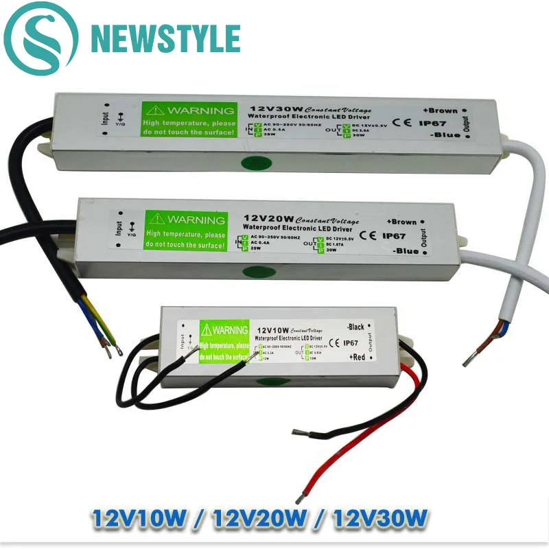 AC220V DC12V Светодиодный источник питания водонепроницаемый IP67 адаптер