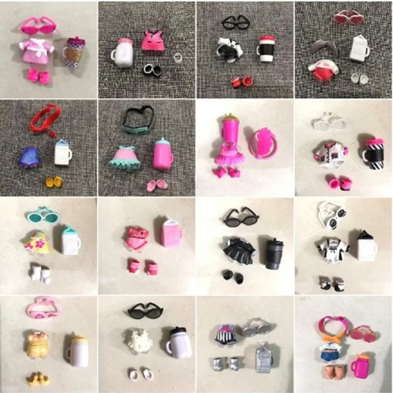 1 set LOL Doll clothes Headwear glasses bottle shoes Accesso
