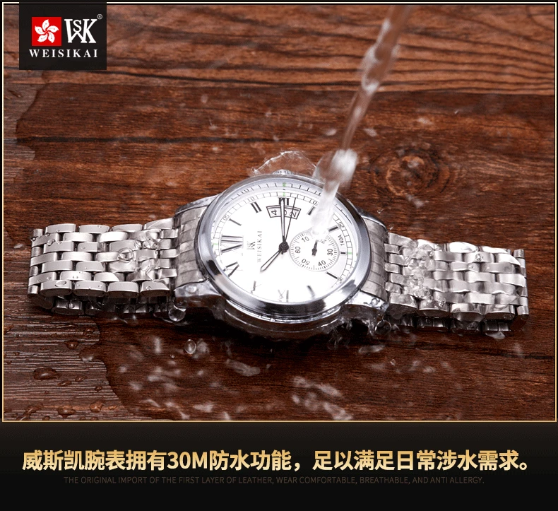 Новинка от известного бренда WEISIKAI модные маленькие стрелки стальной ремешок