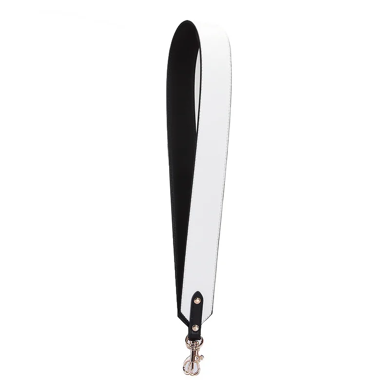White with black Новинка, двойной цвет, 100 см., плечевой ремень для сумки, Сменный ремень для сумки, женская сумка на ремне, сумка-мессенджер, аксессуары, кошелек, ремни - Цвет: White with black