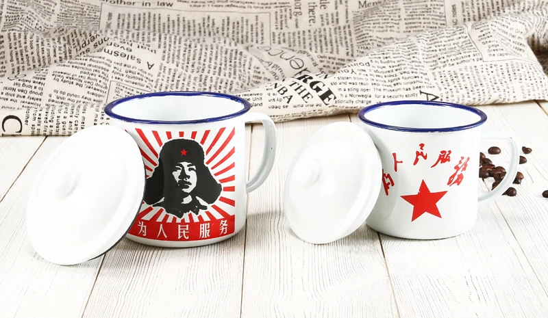Культурная революция слоган чашки и кружки кофейные кружки эмалированная кофейная чашка Классическая пивная кружка с крышкой культура подарок туристические сувениры