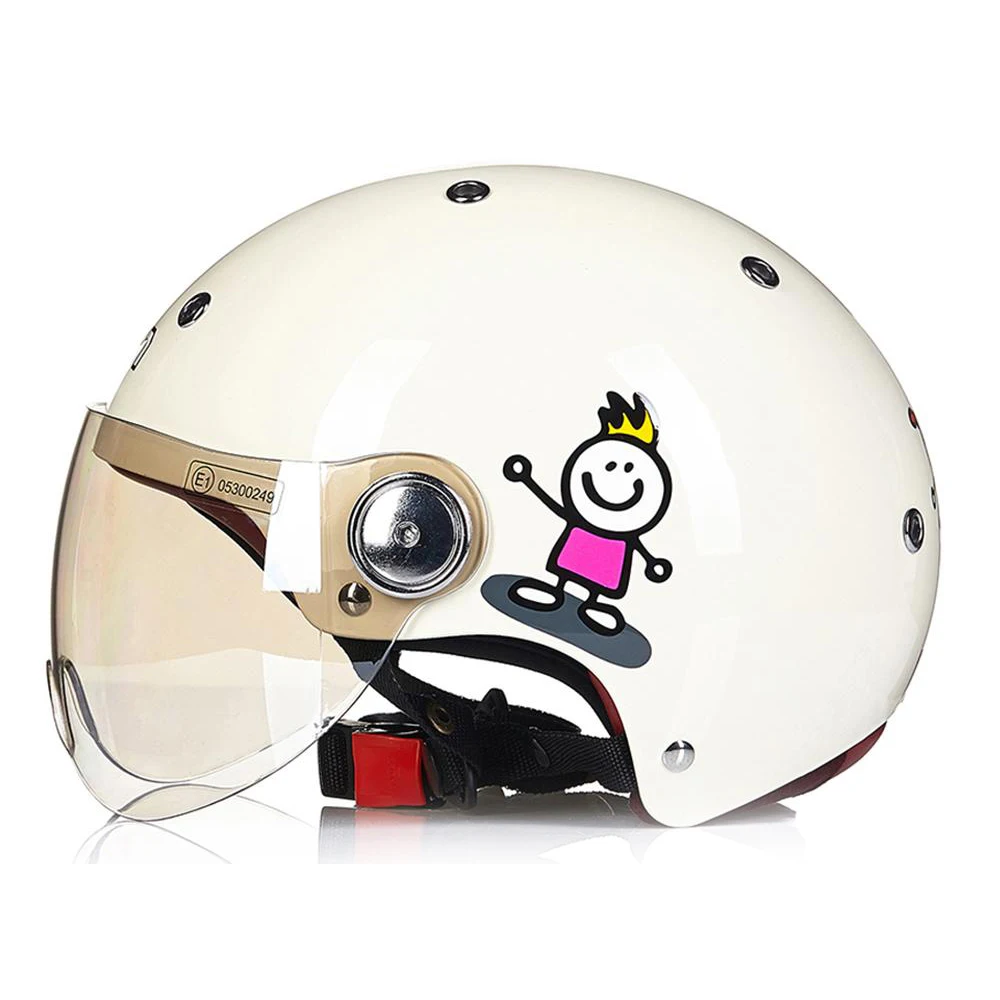 BEON Новый мультяшный мотоциклетный шлем Ретро Кафе Racer Chopper Crash винтажный мото для