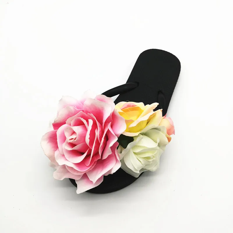 HAHAFLOWER/летние домашние или уличные тапочки; домашняя обувь; женские тапочки; нескользящие шлепанцы с розовыми цветами; Размеры 35-45