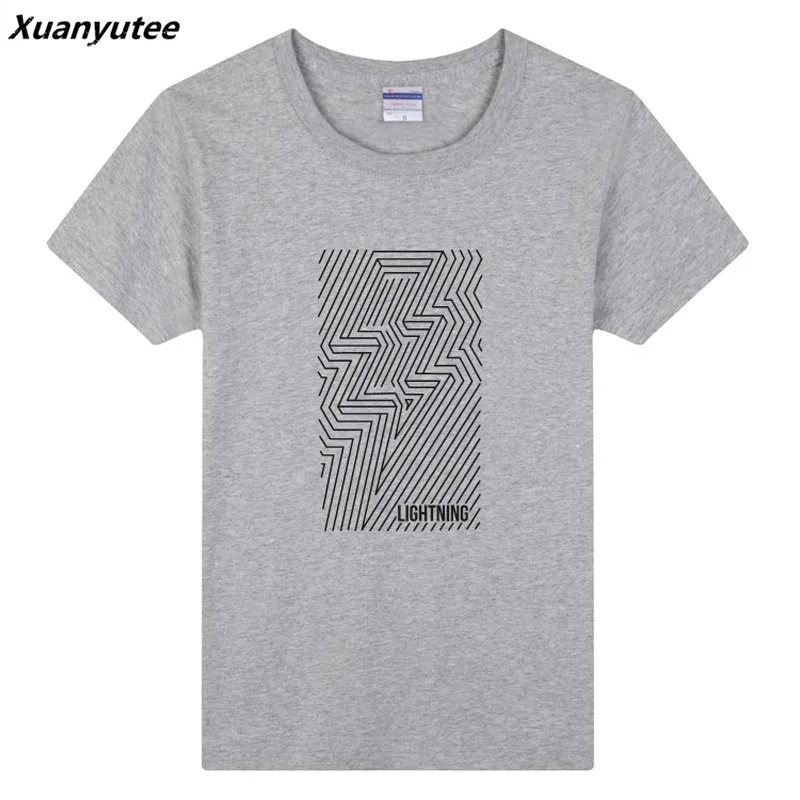 Xuanyutee DIY логотип текст на заказ летняя футболка мужская с принтом молния Забавный