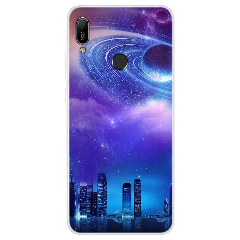 Силиконовый чехол для Huawei Y6 2019 мягкий телефона с космическим принтом Prime