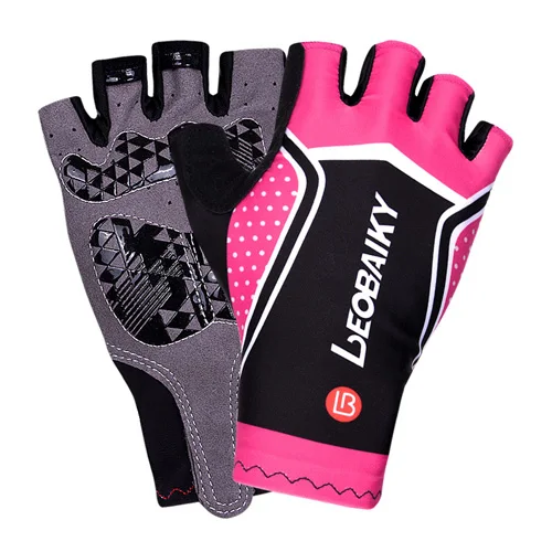 Перчатки для рыбалки на открытом воздухе, дышащие противоскользящие перчатки, эластичные Лайкровые спортивные рыболовные принадлежности, 3 пальца, 5 гуантов - Цвет: Розовый