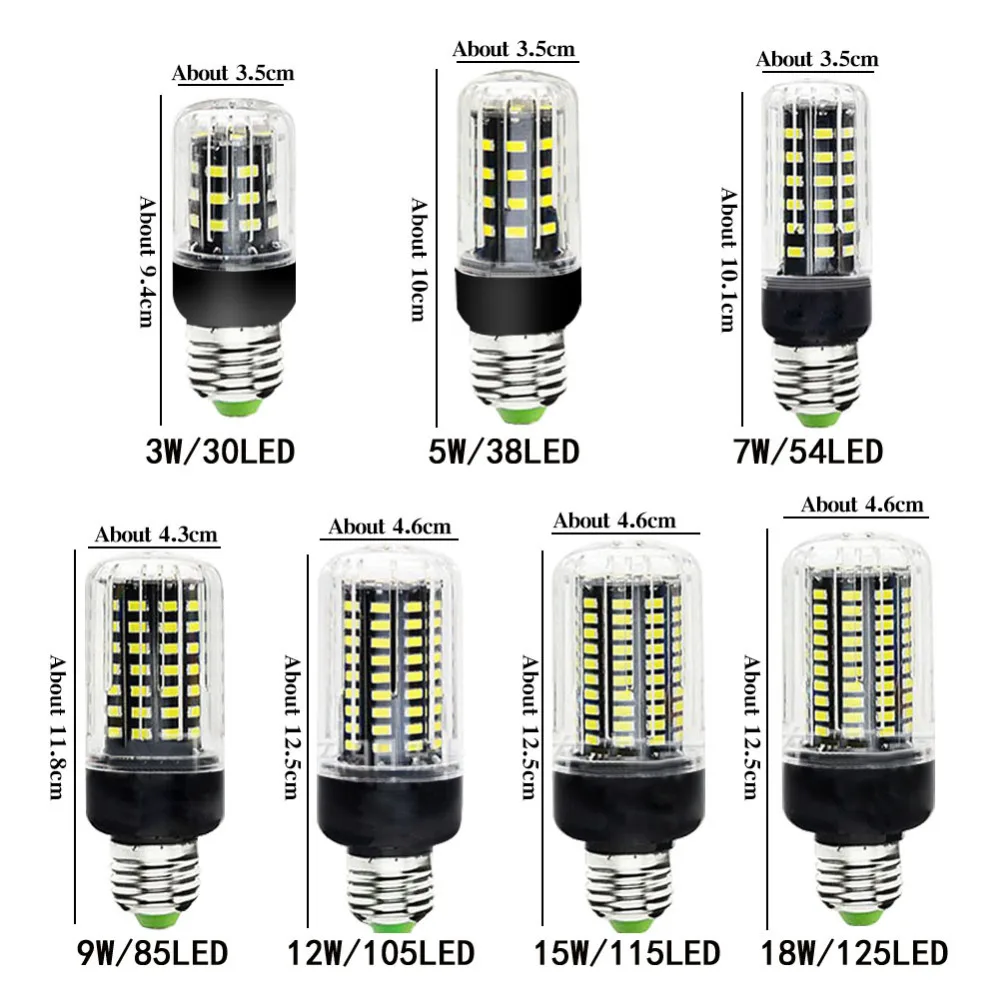 Светодиодный энергосберегающий диодный светильник E27 E14 110 В 220 SMD5730 3 Вт 7 12 15 18