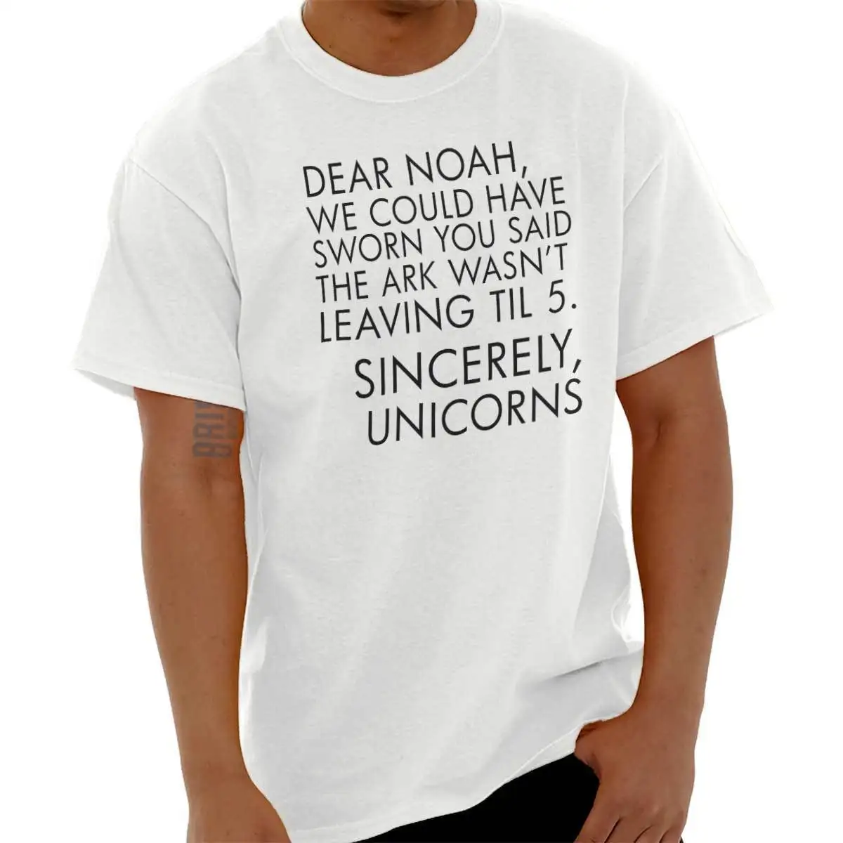 Ноев ковчег Смешные христианские футболка Библии Единорог Фэнтези Веселая