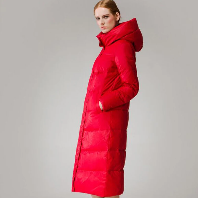 Высококачественная модная зимняя женская парка на утином пуху 2018 роскошный
