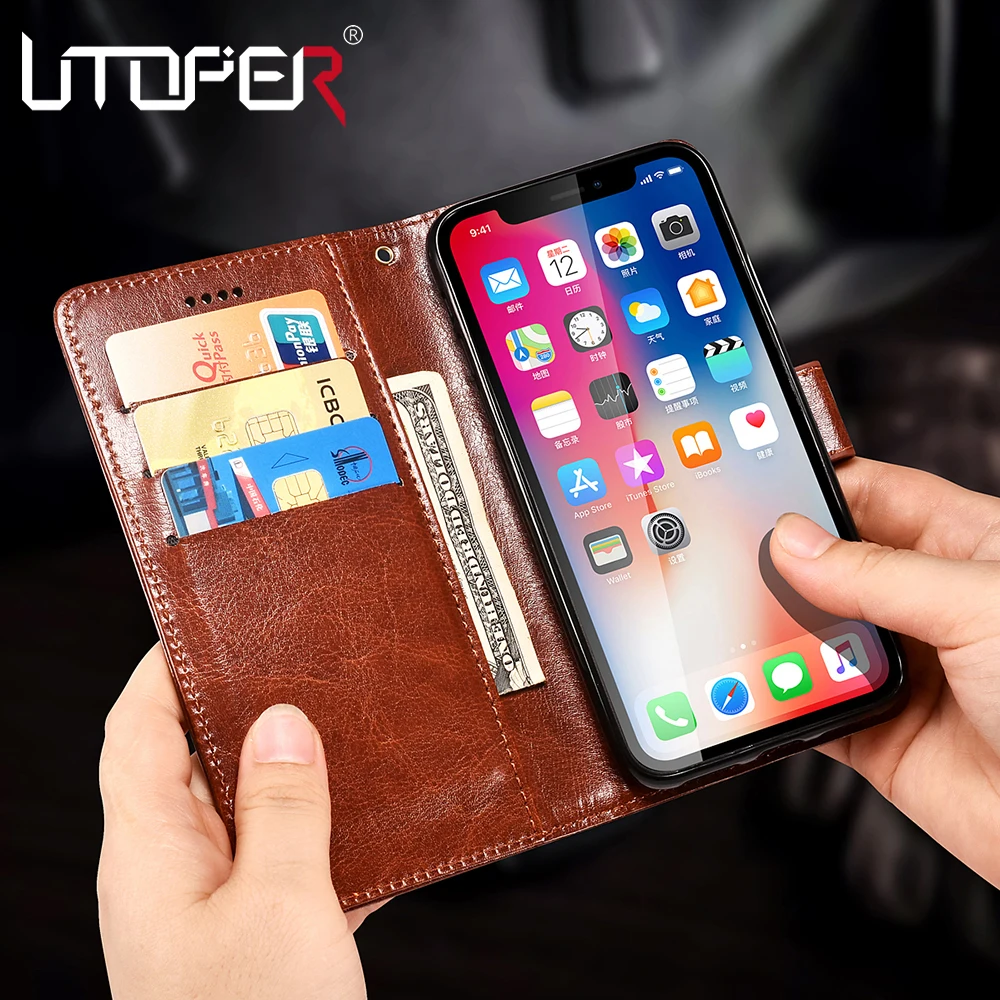 UTOPER для Xiaomi Redmi Note 6 Pro Чехол из искусственной кожи роскошный флип 6A Чехол-бумажник