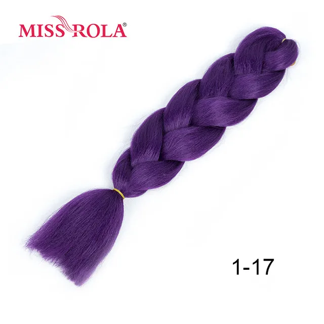 T1/35 Miss Rola, Омбре, синтетические волосы, Джамбо, плетение, 24 дюйма, высокотемпературное волокно, вязанное крючком, огромные косички, 100 г, Радужный Омбре, цвет - Цвет: T1/35